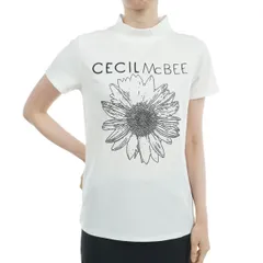 【CECIL McBEE green】フラワープリントモックネック（ﾎﾜｲﾄ）【Sサイズ】   M217