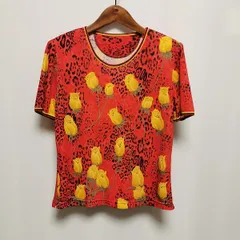 GKITALIYA イタリヤ ヒョウ柄 半袖 Tシャツ レディース 伊太利屋 #snc GKITALIYA Tシャツ 7 黒 黄 ヒョウ柄 半袖 ライン