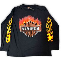 ハーレーダビッドソン 長袖 袖プリ プリントTシャツ USA製 00s ハーレーダビッドソン 長袖 Tシャツ XLサイズ 袖プリント