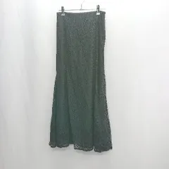 ◇ earth music&ecology レース ロング丈 フレア スカート サイズF ブラック レディース E  【1407020058896】