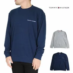 トミーヒルフィガー 長袖 スウェット ロンT　クルーネック 丸首 S M L LL XLサイズ ルームウェア カットソー 男女兼用 メンズ レディース 大きいサイズ 薄手 黒 グレー ブラック トップス  春 秋 裏毛 TOMMY HILFIGER CREW