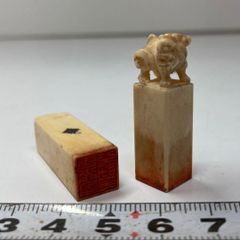 極上人物置物2点　高さ11.3/6.8cm 東K5-0715①タサチ 極上人物置物2点 高さ11.3/6.8cm 東K5-0715①タサチ 置物