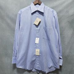 Ermenegildo Zegna エルメネジルドゼニア タグ付き 未使用 コットン サマー オックスフォード ドレスシャツ size.39-15.1/2 サックスブルー