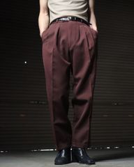 1980s- 3tuck wide-tapered slacks bordeaux 80年代～ 3タック ワイド テーパード スラックス ボルドー系 W33