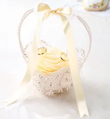 リングピロー手作りキット バラメリア ビーズバスケット シャンパン ポスト投函