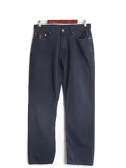 【お得なクーポン配布中!】 ポロ ラルフローレン コットン チノ パンツ メンズ 31 30 / 古着 ノータック スラックス チノパン ストレート 革パッチ ポロチノ ネイビー