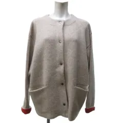 フリークスストア FREAKS STORE タグ付き 裏配色 スナップニットカーディガン ボレロ 長袖 バイカラー ベージュ オレンジ F F25-TKK-07