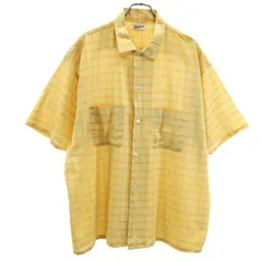 Stephens 60s ヴィンテージ チェック柄 半袖 シャツ XL イエロー系 メンズ 古着