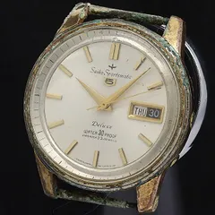 セイコー AT/自動巻 セイコー5 スポーツマチック デラックス 23石 デイデイト アンティーク ラウンド シルバー文字盤 メンズ腕時計 STU