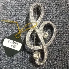 ト音記号 ブローチ シルバー(大)②