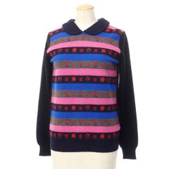 【中古】トリココムデギャルソン tricot COMME des GARCONS 2018年秋冬 ウールナイロン ニット カーディガン ブラックxピンク【サイズ表記なし（M位）】【レディース】