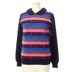 【中古】トリココムデギャルソン tricot COMME des GARCONS 2018年秋冬 ウールナイロン ニット カーディガン ブラックxピンク【サイズ表記なし（M位）】【レディース】のサムネイル