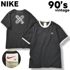 【人気】 白タグ 90s ヴィンテージ ナイキ NIKE リンガー Tシャツ バック ロゴ プリント M チャコールグレー メンズ