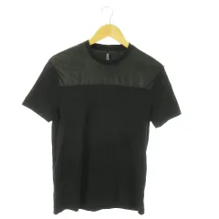 ニールバレット Neil Barrett 半袖Tシャツ クルーネック 切替 フェイクレザー XS 黒 ブラック /AO20 ■GY03のサムネイル