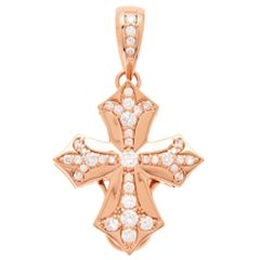 ゆきざき ダブルトップ クロス ペンダントトップ ダイヤモンド 0.56ct W50121.12.22.5 K18PG ピンクゴールド 6.9g バチカン付 レディース【中古】