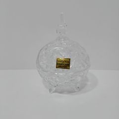 VARSOVIA　蓋付き小物入れ　クリスタル　三つ脚　インテリア品　小物入れ