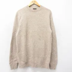 M/古着 長袖 セーター メンズ 90s 無地 ウール クルーネック ベージュ カーキ 霜降り 24oct25 中古 ニット トップス