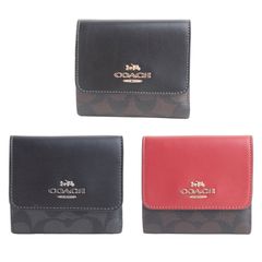 コーチ COACH 三つ折り財布 ラグジュアリー カラーブロック シグネチャー PVC レザー スモール トライフォールド ウォレット レディース ce930 fce930