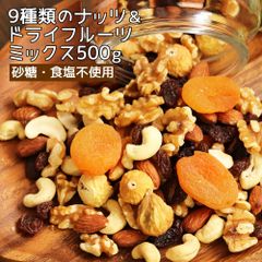 【セール開催中！】大地の生菓 ナッツ ドライフルーツ 9種類のナッツ＆ドライフルーツ 訳あり不揃いミックス 500ｇ 砂糖不使用 送料無料 非常食 保存食