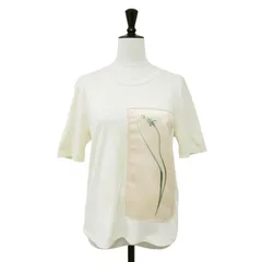 BOTTEGA VENETA ボッテガヴェネタ Tシャツ アイボリー サイズ:38(M) / フラワープリント シルク コットン Tシャツ / 半袖 クルーネック サテン / イタリア製 / トップス カットソー【レディース】【中古】のサムネイル