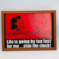 ビンテージ　カレンダー　BOOK ポスター　ピーナッツ『 チャーリーとルーシー 』 1970's　額付　※当時物　オリジナル アメリカ 輸入雑貨　ヴィンテージ　雑誌　アドバタイジング 　アートフレーム　レトロ　 　( AZ2012 )