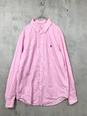 Ralph Lauren ラルフローレン ピンク ストライプ 長袖 シャツ size170/88/ピンク ■■メンズ