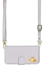 iPhone14plus ケース 手帳型 アイフォン14 プラス スマホケース スマホショルダー レザー ストラップ コーギー 犬 カワイイ コーギーパン かわいい 調節可能 130cm  カラー03