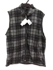 SALE中【新品未使用】薄手フリースベスト　チェック柄　Lサイズ　グレー系　部屋着　防寒　プレゼント　パジャマ