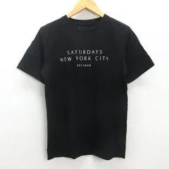 C■サタデーズサーフニューヨーク/SATURDAYS SURF NYC ロゴデザイン 半袖Tシャツ【S】黒/MENS■105【中古】