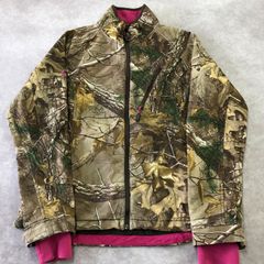 REALTREE リアルツリー 美シルエット ポイントカラー フィンガーホール フリース 多数ポケット ジップ付き リアルツリーカモ ジャケット アウター カモフラ柄 迷彩柄 総柄 ミリタリー 古着 USED Vintage ヴィンテージ