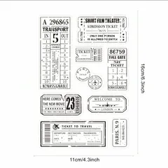 大判・エアーチケット飛行機【新品・未使用クリアスタンプ/アクリル