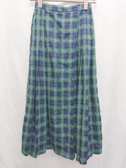 ◇ ⊇ ITEMS URBAN RESEARCH アーバン チェック ロング丈 フレア スカート サイズFREE グリーン マルチ レディース P  【1409090038754】