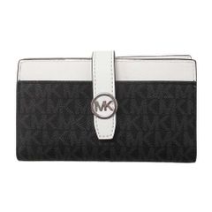 【新品 未使用】MICHAEL KORS マイケルコース アウトレット 財布 ミディアム シグネチャー ロゴ ウォレット 二つ折り財布 35S5SGRF8Y BLACK