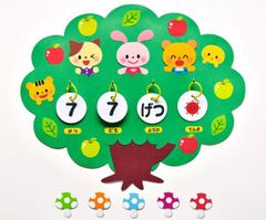 ★壁面飾り工房 木の日めくりカレンダー 知育 幼稚園 保育園★