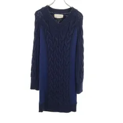 プレインピープル 長袖 ニット ワンピース 3 ネイビー pllain people レディース 古着 【240127】