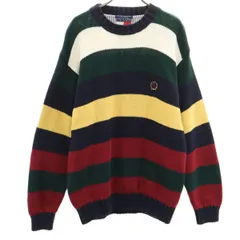 TOMMY HILFIGER トミーヒルフィガー 90s オールド フラッグタグ ボーダー 長袖 セーター M マルチ ニット メンズ 古着