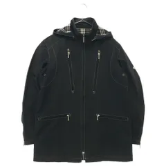 BURBERRY BLACK LABEL (バーバリー ブラックレーベル) ホース刺繍 裏地チェック柄 フードマウンテンジャケット BMP36-607-09 ブラック