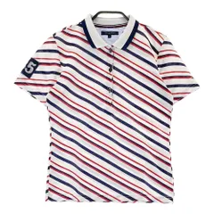 サイズ：S TOMMY HILFIGER GOLF トミー ヒルフィガーゴルフ  半袖ポロシャツ ストライプ柄 ホワイト系 [240101242815]# ゴルフウェア レディース ストスト