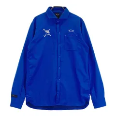 サイズ：L OAKLEY オークリー  長袖シャツ スカル刺繍 ドット柄 ブルー系 [240101453486] ゴルフウェア メンズ ストスト