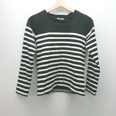 ◇ BAYFLOW ラウンドネック ボーダー柄 カジュアル シンプル 長袖 カットソー サイズ2 ブラック レディース E  【1309250012825】