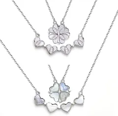 Angel's Closet ネックレス レディース 4way ペンダント ジュエリー 四つ葉 クローバー ハート ジルコン アコヤシェルパール S925