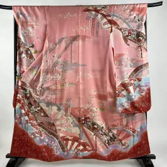 美品 豪華 古典模様 鶴 菊 松 竹 金彩 金駒刺繍 袷 正絹 振袖 着物 美品 豪華 古典模様 鶴 菊 松 竹 金彩 金駒刺繍 袷 正絹 振袖 着物