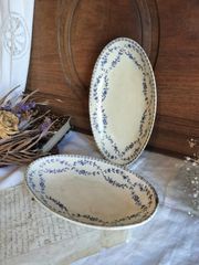 megさん専用ページ　スプーン14本と　Emile Bourgeois 装飾　 陶器　　ラヴィエ　 1900年 美品 2枚セット
