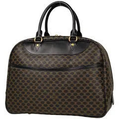 セリーヌ CELINE マカダム柄 ハンドバッグ ミニボストン ハンドバッグ コーティングキャンバス ブラウン ブラック レディース 【中古】