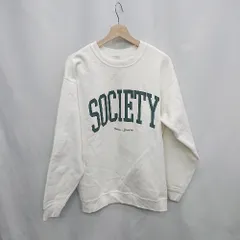 ◇ ⊇ BEAUTY & YOUTH ビューティアンドユース ロゴプリント 長袖 スウェットトレーナー サイズM ホワイト系 レディース E  【1503050027465】