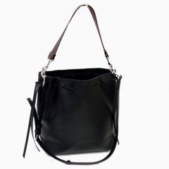 定価6万円◇Theory Linden URBAN DRAWSTRING 2way リンデン レザー ショルダーバッグ 巾着型 セオリー 斜めがけバッグ レディース