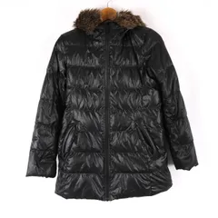 ユニクロ ダウンジャケット コート フェイクファー アウター 黒 レディース Sサイズ ブラック UNIQLO 【中古】