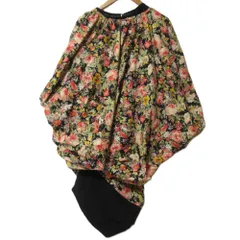 美品 AD2007 JUNYA WATANABE ジュンヤワタナベ コムデギャルソン フローラルプリント 変形 ドレープ ワンピース SS マルチカラー レディース 古着 中古 USED