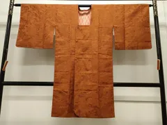 平和屋着物＃道行コート　陶器更紗花文　ロング丈　正絹　逸品　CAAW4848dy