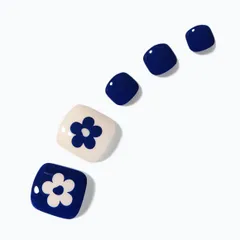 新品 日本未発売品3S085「 デカルコマニー」Decalcomanie DASHING DIVA ダッシングディバ マジックプレス フット ペディキュア ネイルチップ 付け爪 青 紺 ブルー